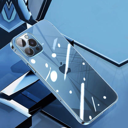 Capa Transparente de Luxo Sem Borda para iPhone 17 Air 16 15 14 13 12 11 Pro Max Plus Mini Capa Rígida de PC à Prova de Choque Transparente