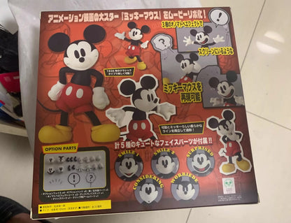 In Stock Original Disney 1936 Mickey Mouse Kaiyodo Revoltech Colorful Mickey Action Figures Anime Ornaments Collection Gifts Toy