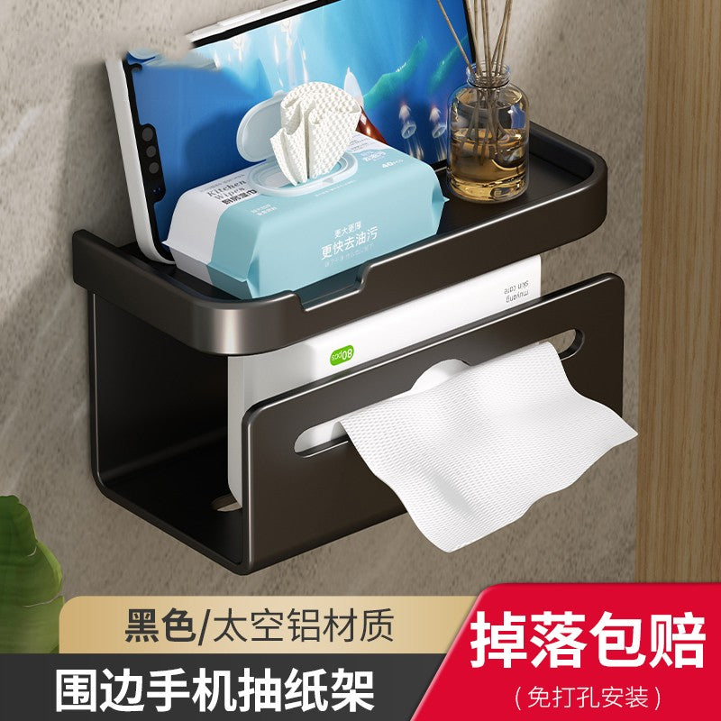 Toilet Paper Holder Aluminium Storage Rack Kitchen Towel Placement Of Seasoning Bottles Bathroom Wall Roll Of Paper Phone Storag