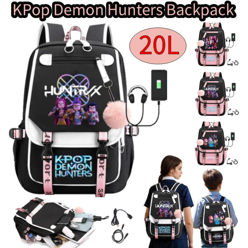 Mochila KPop Demon Hunters Mochila Demon Slayer Até 20L Durável Impermeável Mochila de Viagem Para Meninos Meninas Fãs Presente Periférico