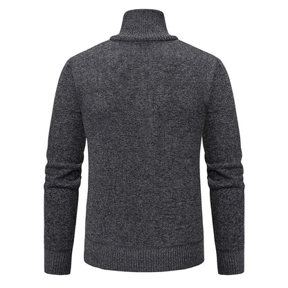 Pullover Men Sweater Cashmere Thick Polo Shirts Korean Half Zipper Cold Blouse Stand Collar Autumn Winter Outerwear Luxury Cloth