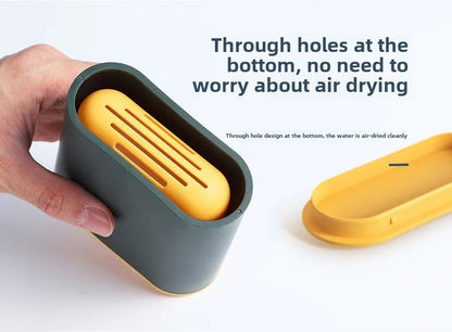 Toilet Brush Water Leak Proof With base Silicone Wc Flat Head Flexible Soft Bristles Brush with Quick Drying Holder Set