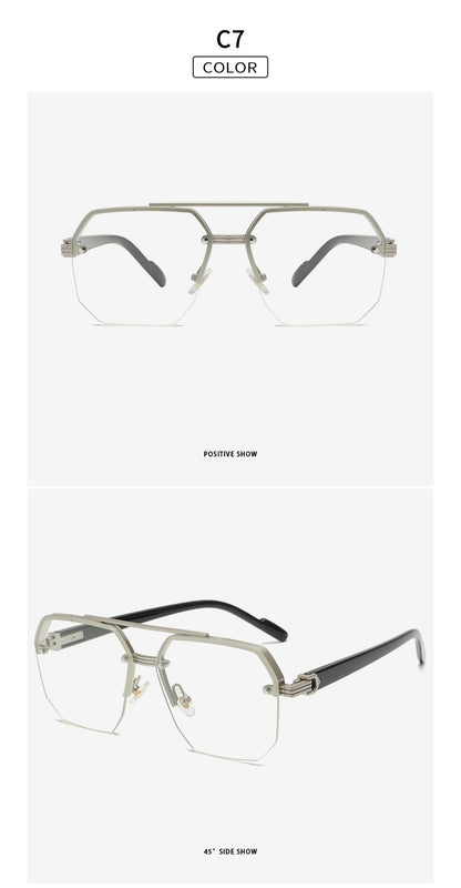 New Fashion Sunglasses Cool Men Vintage Brand Design Metal Square Sun Glasses Women Shades UV400 Oculos De Sol