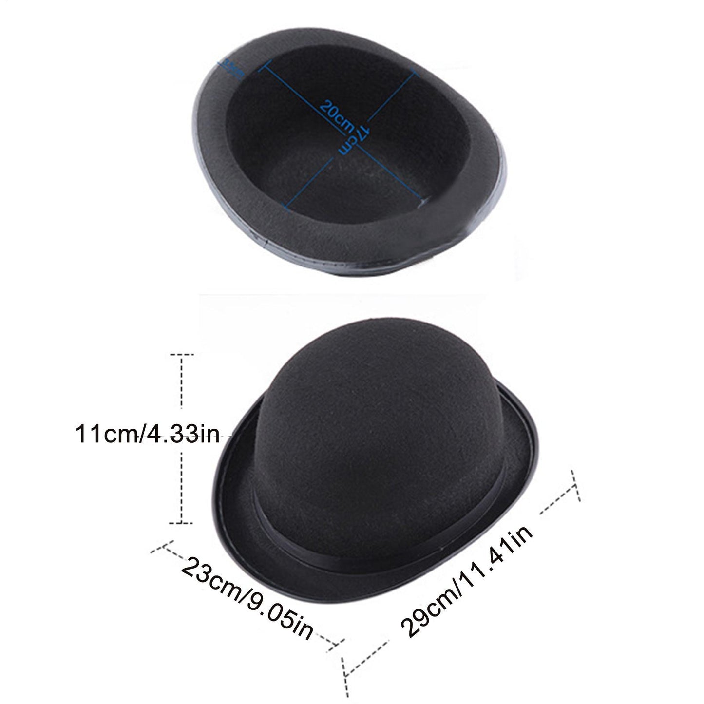 Casual Black Hat Christmas Bowler Hat Bowler Derby Hat For Men Women Fashion Party Formal Fedora Costume Unisex Soft Hat