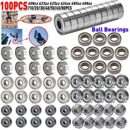 100-10Pçs Rolamentos de Esferas 608ZZ 623ZZ 626ZZ 687ZZ Rolamentos Miniatura de Sulco Profundo para Skate Patinete Rolamentos para Impressoras 3D