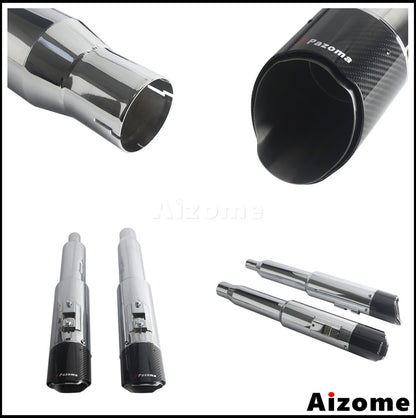 Motorcycle 4.5Inch Slash?Cut Exhaust Muffler Carbon Fiber For Harley M8 Touring Electra Street Glide Road King Road Glide 17-26