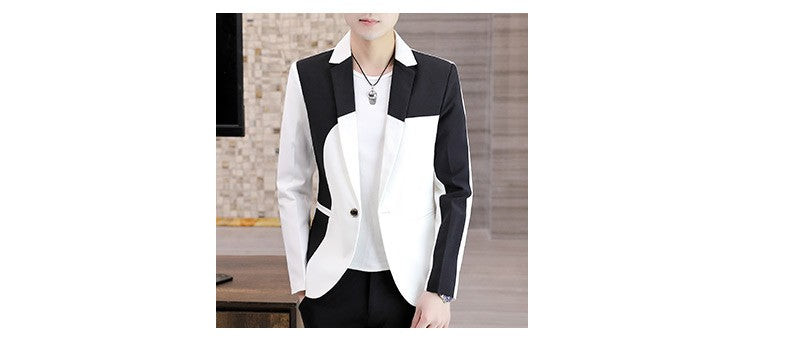 Blazer Men's Fashion Gentleman Business Outdoor Travel Color Matching Wedding Slim-fit Korean Trend Handsome Youth Casual Blazer