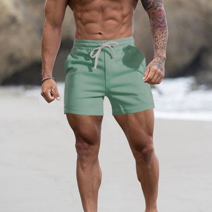 Summer Men Breathable Casual Gym Shorts Elastic Cotton Running Shorts Male Sport Basketball Shorts Blue Beach Shorts Man Clothes