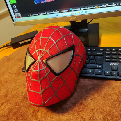 A Incrível Máscara de Homem-Aranha de Toby Maguire com Casco Rígido e Olhos Magnéticos, Tecido Estampado de Teias 3D de Venom de Super-Herói Cos