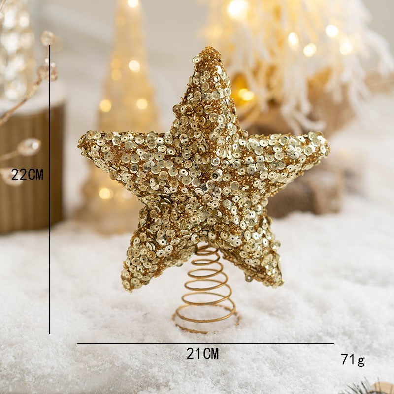 Christmas Ball Painted Ball Golden Silvery Champagne Glitter Stars Christmas Tree Hanging Window Decoration Small Gifts Toys