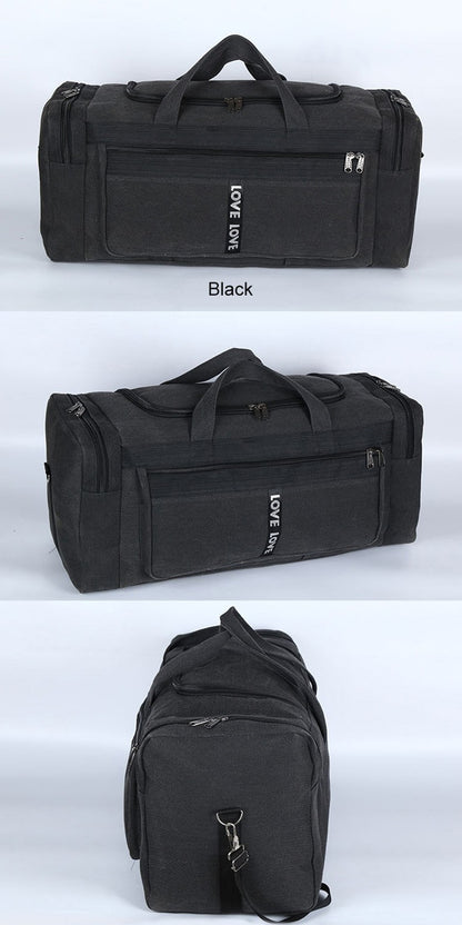 Large Canvas Travel Duffel Bag Waterproof Men's Shoulder Luggage Storage Bags Outdoor Trainning Fitness Sports Handbag XA927D