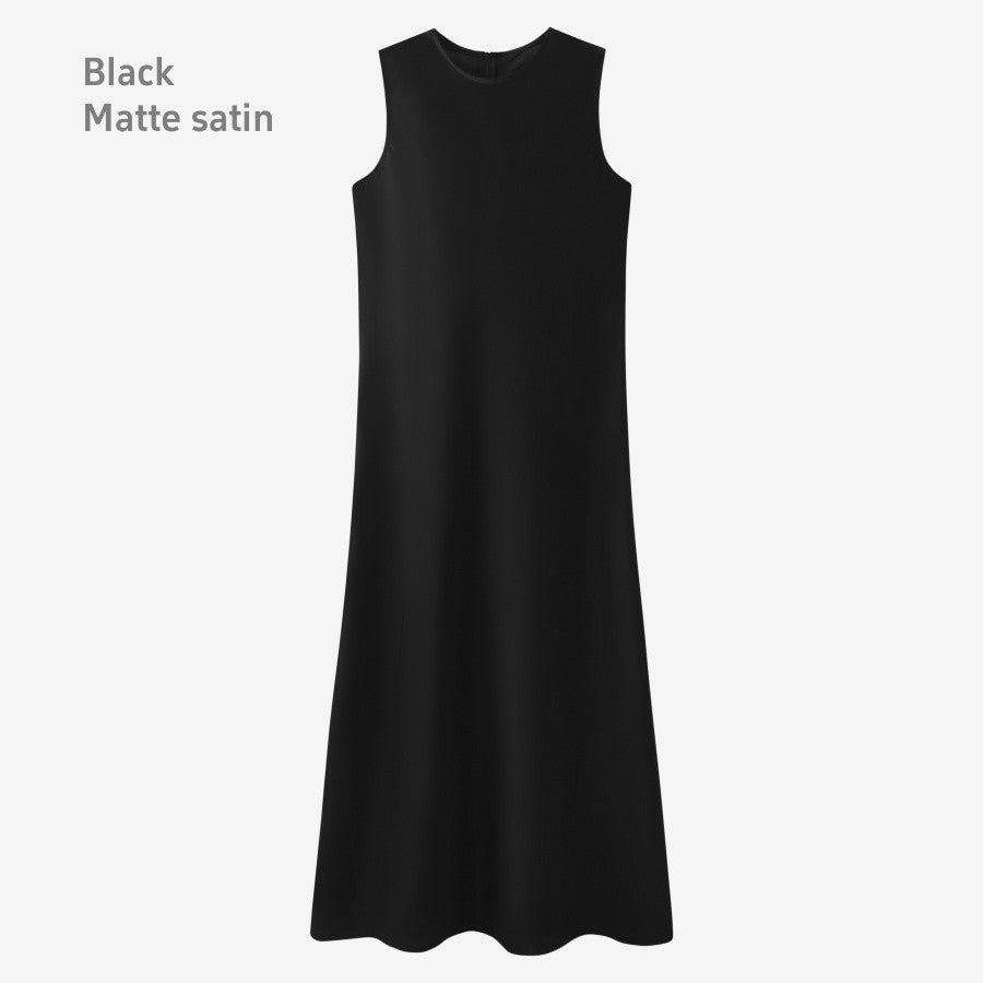 AS 2025 spring summer elegance satin dress + knitted top match set maxi floor le