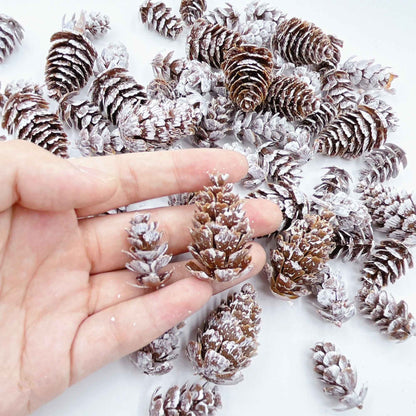 30/50pcs Plastic White Artificial Pinecone Plant Christmas Party Decorations Home Decor Christmas Tree Garland Accessiories