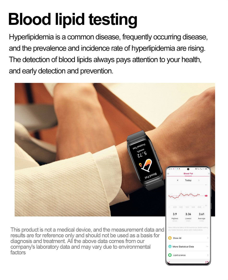 ECG+PPG Smart Watch Health Monitoring Blood Pressure Uric Acid Blood Fat bracelet Bluetooth Call Reminder Waterproof SmartWatch