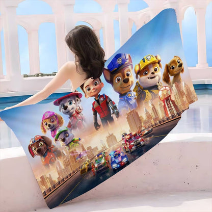 TV Paw Anime P-Patrols Anime Beach Swimming Towel Soft Absorbent Washcloth Children's Gifts For Kids Travel Camping Gym