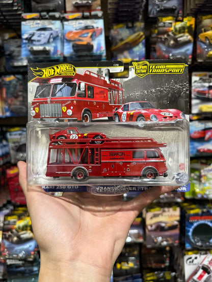 Hot Wheels Premium 1:64 Scale Car Culture Team Transport Toy Set with Ferrari Toyota Plymouth Mix for Vehicle Model Toys Gifts