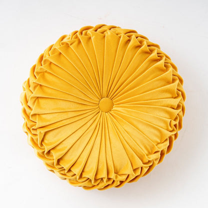 Velvet Pumpkin Pillow Backrest Lumbar Support Cushion Soft Round Solid Color Suitable for Sofa Bed Floor Office Chair