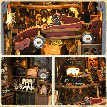 Carro Modelo Vintage Clássico Carro de Madeira Criativo DIY Kit de Quebra-Cabeça 3D Livro de Recanto Experimento de Ciência Educação Brinquedos Infantis Estante de Livros
