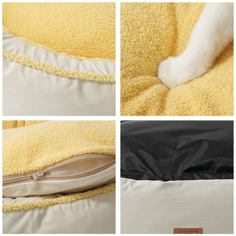 Cama para Cães Pequenos e Médios - Camas Laváveis para Cães Peludas, Camas de Inverno para Animais de Estimação com Zíper Removível