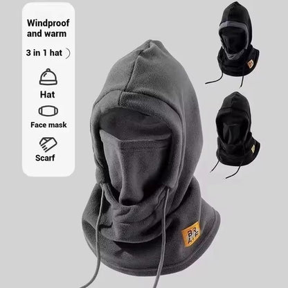 Gorro de Inverno Quente com Máscara e Aquecedor de Pescoço 3 em 1 Balaclava à Prova de Vento para Homens e Mulheres Gorro Máscara Proteção Contra o Frio para Ciclismo