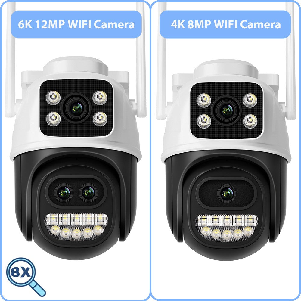 BESDER 12MP 6K PTZ Wifi Camera Dual Lens 8X Digital Zoom AI Human Detection Outdoor 8MP CCTV IP Camera Security Protection iCSee