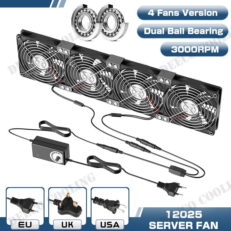 120mm 3000RPM Fan Cooling With Controller 12cm 12V 220V Btc Machine Chassis Workstation Cabinet Radiator Server Fan