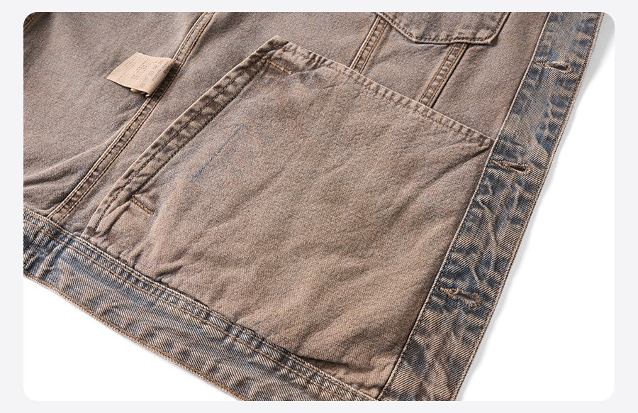 SIMWOOD 2025 Autumn New Oversize Washed Vintage Denim Jackets Men 12.5oz Plus Size Coats