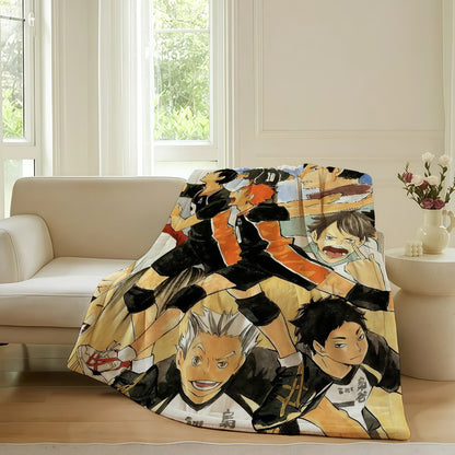 Volleyball Anime H-Haikyu!! Blanket For Sofa Office Bed Plane Travel Sleep Read Relax Camping Soft And Warm