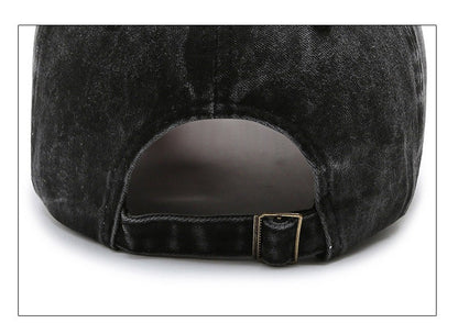 Korean version washed letters spring and autumn men's and women's fashion shabby denim baseball cap sunhat Official Website