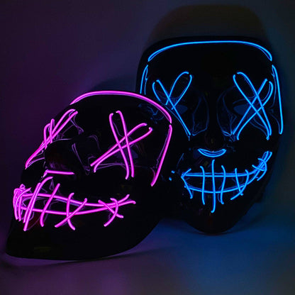 New Halloween Neon Led Purge Masquerade Carnival Party Masks Light Luminous in The Dark Cosplay Supplies