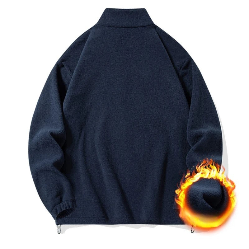 2025 New Style Stand Collar Sweater Half Zipper Pullover Long Sleeve Polar Fleece Men's Autumn And Winter Thick Base Warm