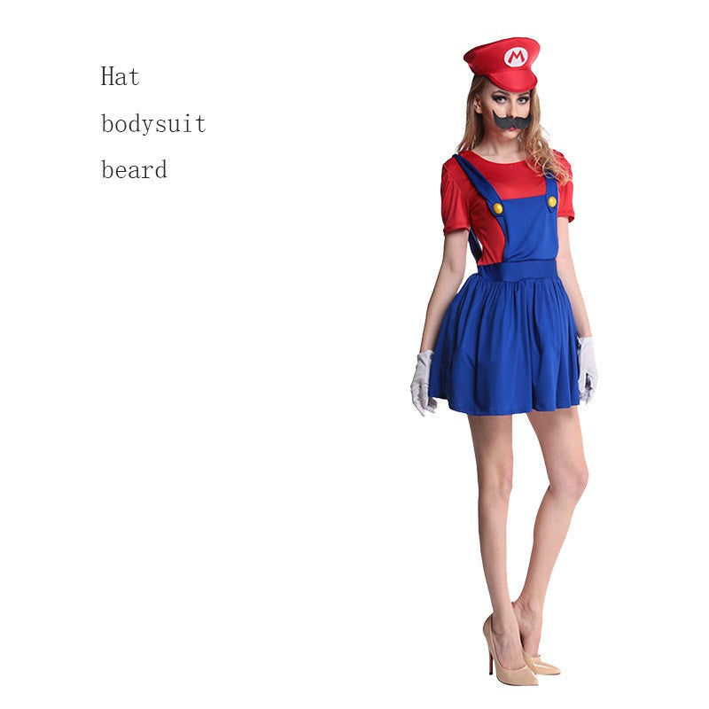 Disguised men's Luigi luxury adult clothing super brother clothing role-playing fancy dress set men's and women's hats and beard