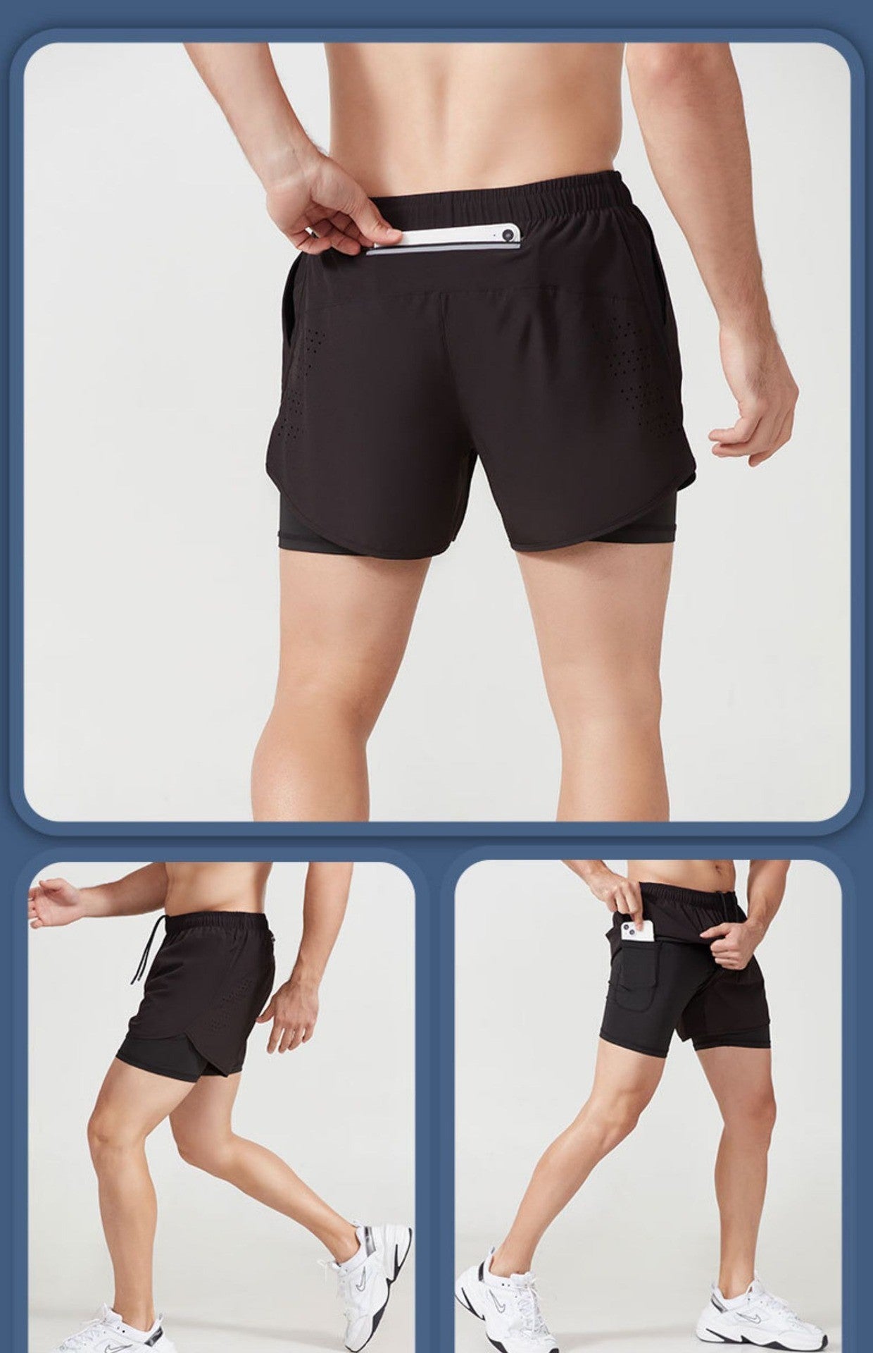 Men's running vest and shorts set with mesh design: breathable, comfortable, quick-drying, a two-piece suit for sports and fitne