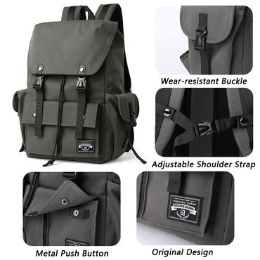 Mochila Masculina Impermeável de Grande Capacidade com Cordão para Homens Oxford Durável Viagem Faculdade Aluno Notebook Escola Livros