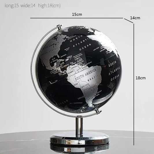 Creative metal rotating globe artwork, suitable for children classroom education learning living room office desktop decoration