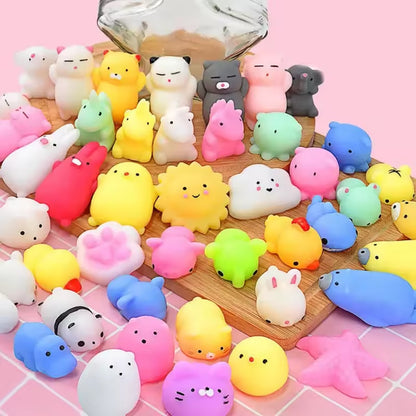 4/5/6PCS Kawaii Squishies Mochi Animal Antistress Toys Stress Relief Ball Relaxing Mood Squeeze Gifts Party Favors for Birthday