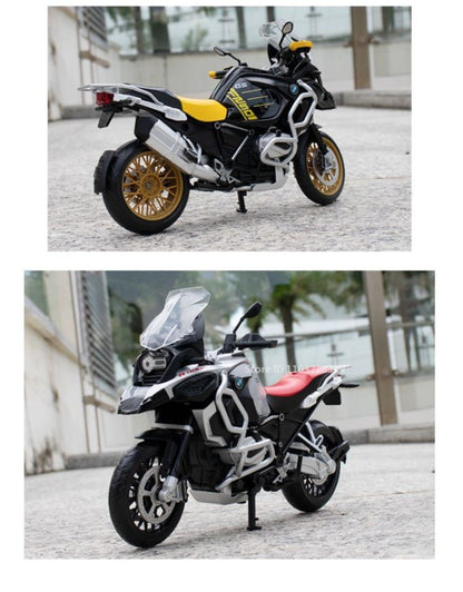 1:12 Suzuki GSX1000R R1250GS Liga Diecast Brinquedos Modelos de Motocicletas Carro com Luz Absorção de Choque Miniatura Moto Meninos Presentes