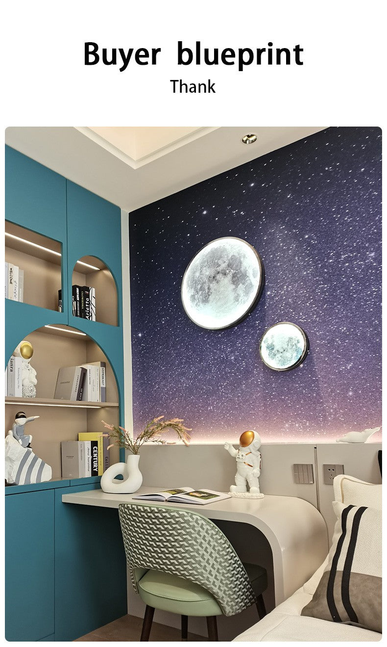 Moon Wall Lamp Living Room Background Wall Ceiling Lamp Art Bedroom Ceiling Lamp Imitating the Moon Surface Decorative Lamp