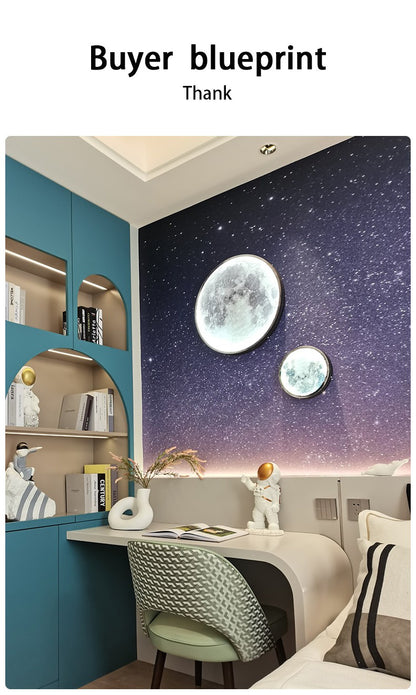 Moon Wall Lamp Living Room Background Wall Ceiling Lamp Art Bedroom Ceiling Lamp Imitating the Moon Surface Decorative Lamp