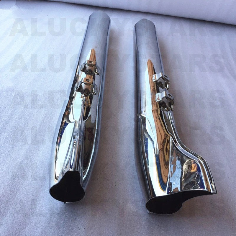 Retro Fishtail Exhaust Slip On Muffler Exhaust Pipe For Harley Touring Electra Glide Road King CVO Street Glide Road Glide 97-24