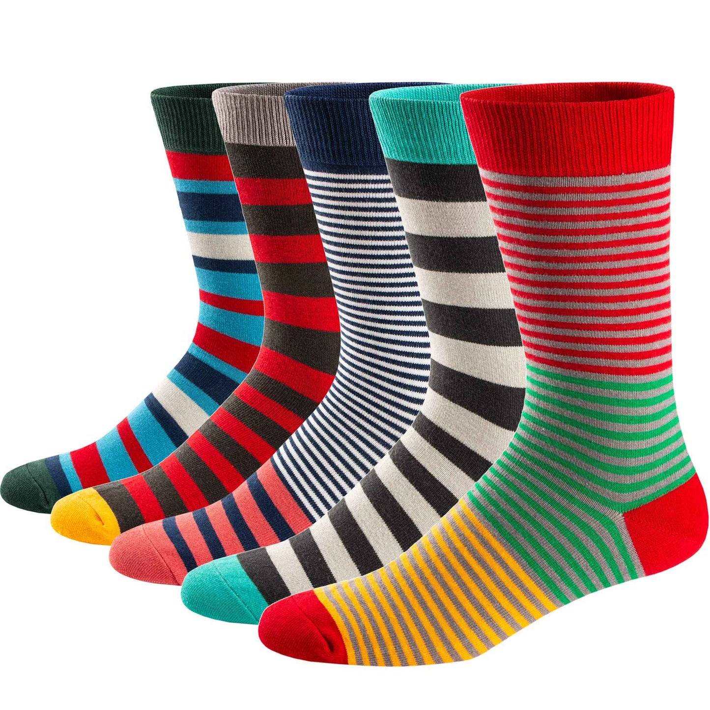 5 Pairs Mens Dress Socks Plus large Size?High Quality Combed Cotton Crew Socks?Black Cool Argyle Breathable Casual Socks for men