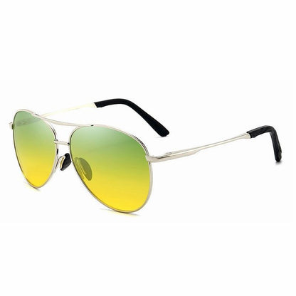Óculos de Sol Polarizados Masculinos com Armação de Metal para Aviação Cores Variadas Óculos de Sol Masculino Piloto Visão Noturna e Diurna para Dirigir