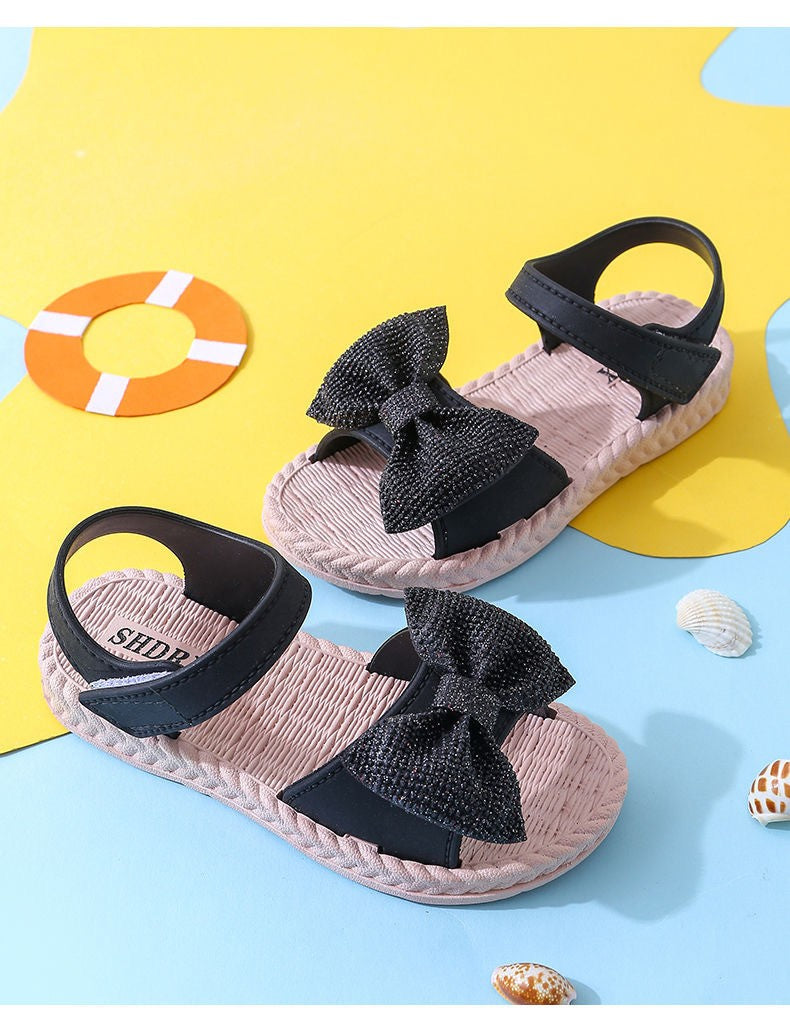 Girls Sandals Summer New Arrival Korean Style Big Kids Casual Flat Soft Sole Princess Shoes Versatile Little Girls Beach Sandals