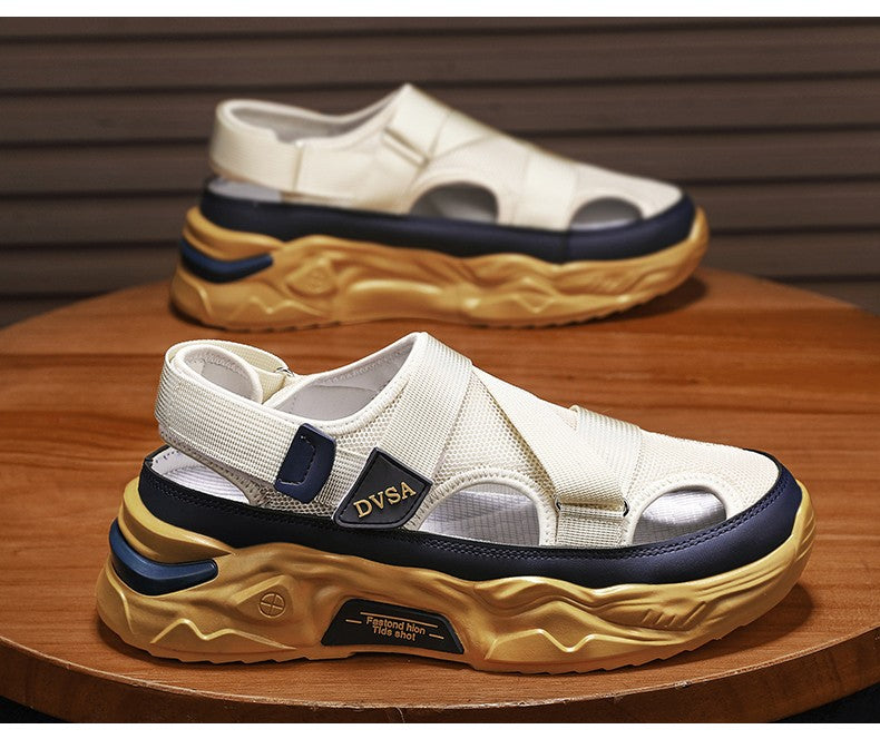 Summer Men Sandals Genuine Leather Mens Casual Shoes Outdoor Men Leather Sandals for Men Beach Shoes Roman mens Shoes