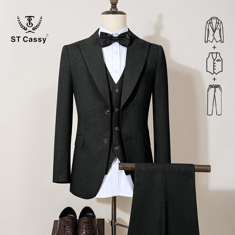 ST Cassy new 2 buttons on suit modern design mens office wear blazer coustime homme luxe Bead edge craftsmanship