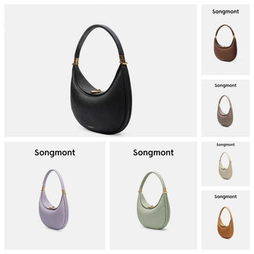 Songmont Crescent Bag Genuine Leather Mini For Women Sweet Style Magnetic Closure casual versatile pine crescent bag