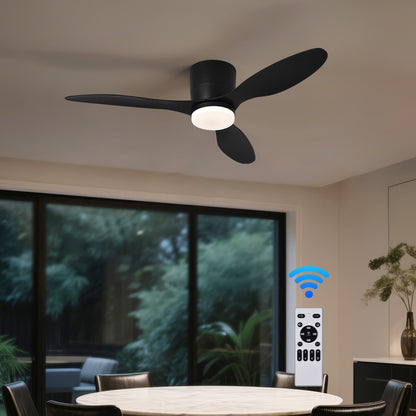 Ceiling Fan With Light,42 Inch Low Profile Ceiling Fan with remote control, For Indoor and Covered Outdoor