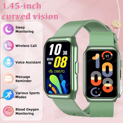 New Curved Screen Smart Watch 2025 For Health Watch Heart Rate Blood Oxygen/Pressure Sleep Monitor Sports Waterproof Smartwatch