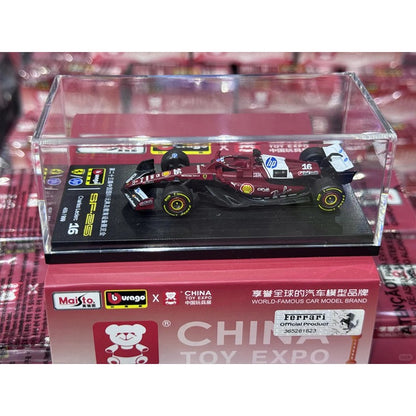 Novidade em Estoque Bburago 1:64 Série F1 2025 Ferrari SF25 Miniatura Liga 2025 Edição CTE Caixa Acrílica Modelo de Carro Brinquedos F1 Presente Infantil