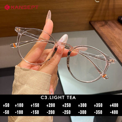 KANSEPT Retro Round Men and Women Optical Prescription Glasses Myopia Hyperopia Progressive Eyewear Eyepieces for Reading Lenses